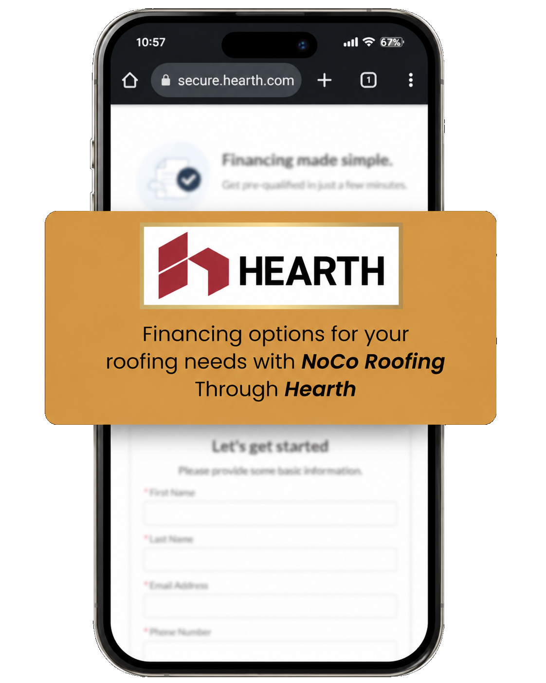 Financing options for your roofing needs with NOCO Roofing through Hearth