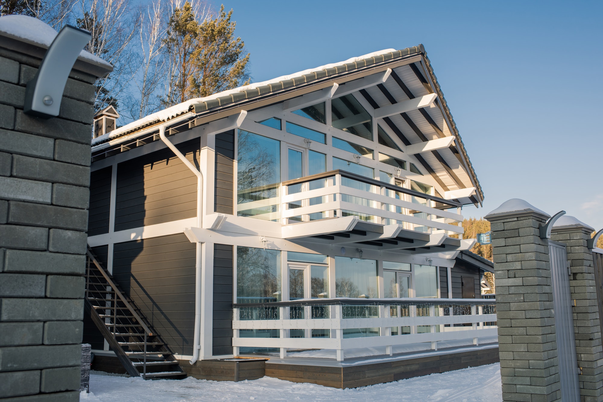 Modern home with new roof