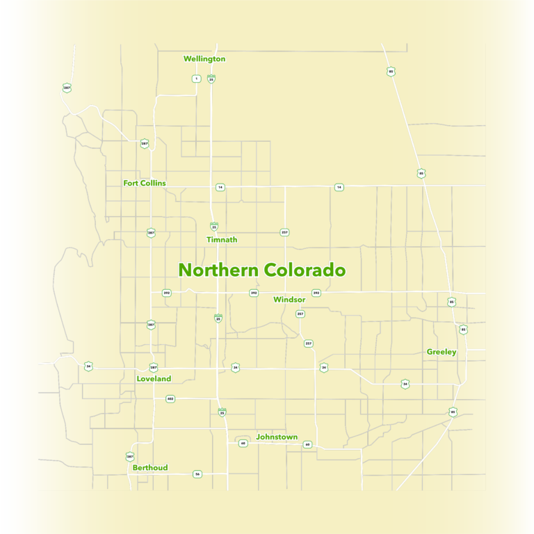 Northern Colorado service area map